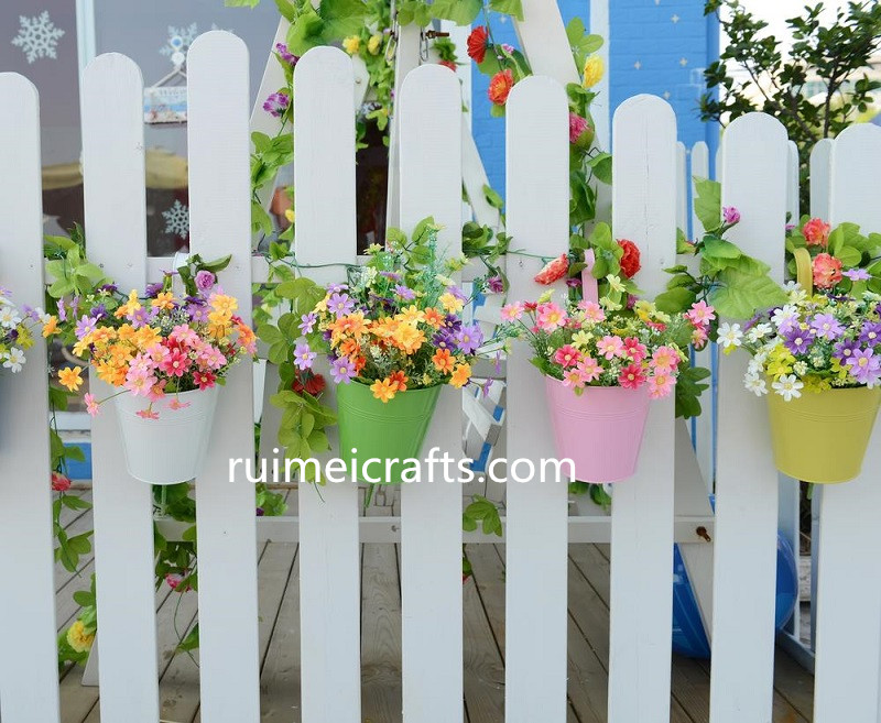 hanging galvanized metal planter pot