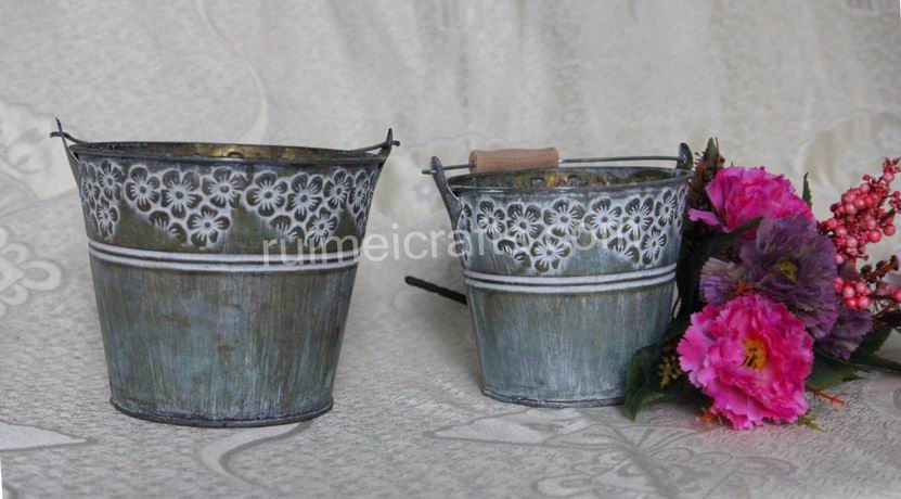 Antique Iron  Flower Pots with Handle