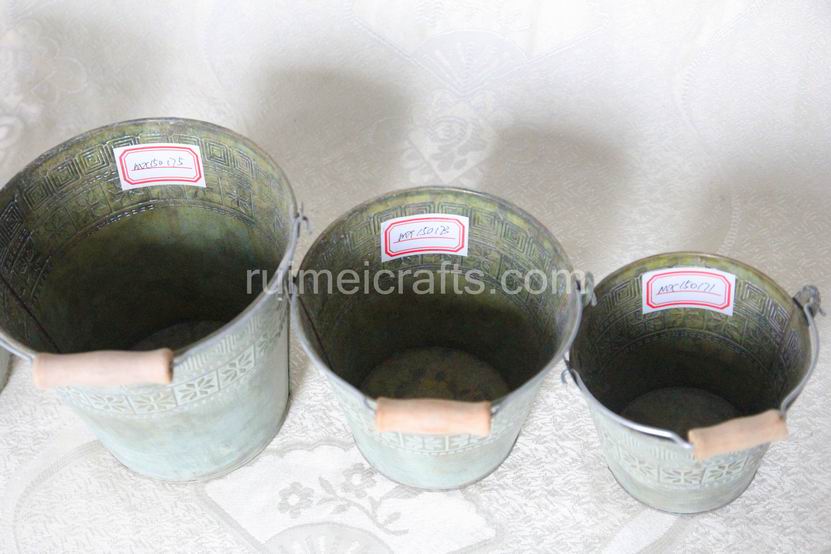 Antique Iron Snown Flower Pots with Handle