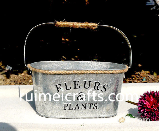 Vintage Rope Hand Metal Basket Storage Organizer for Flower Wedding Christmas Home Garden.jpg