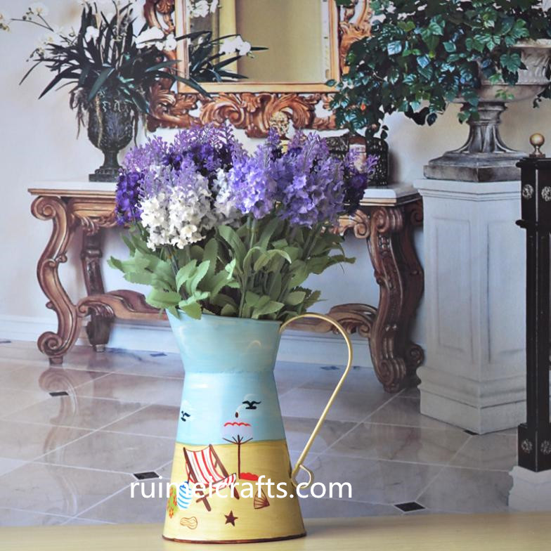 European style hand painted metal flower vase flower pot.jpg