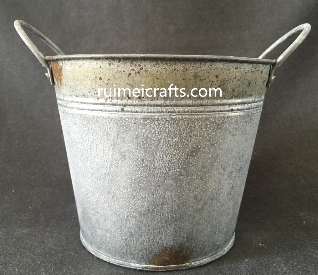 rustic double handles metallic decolor gardening pot.JPG