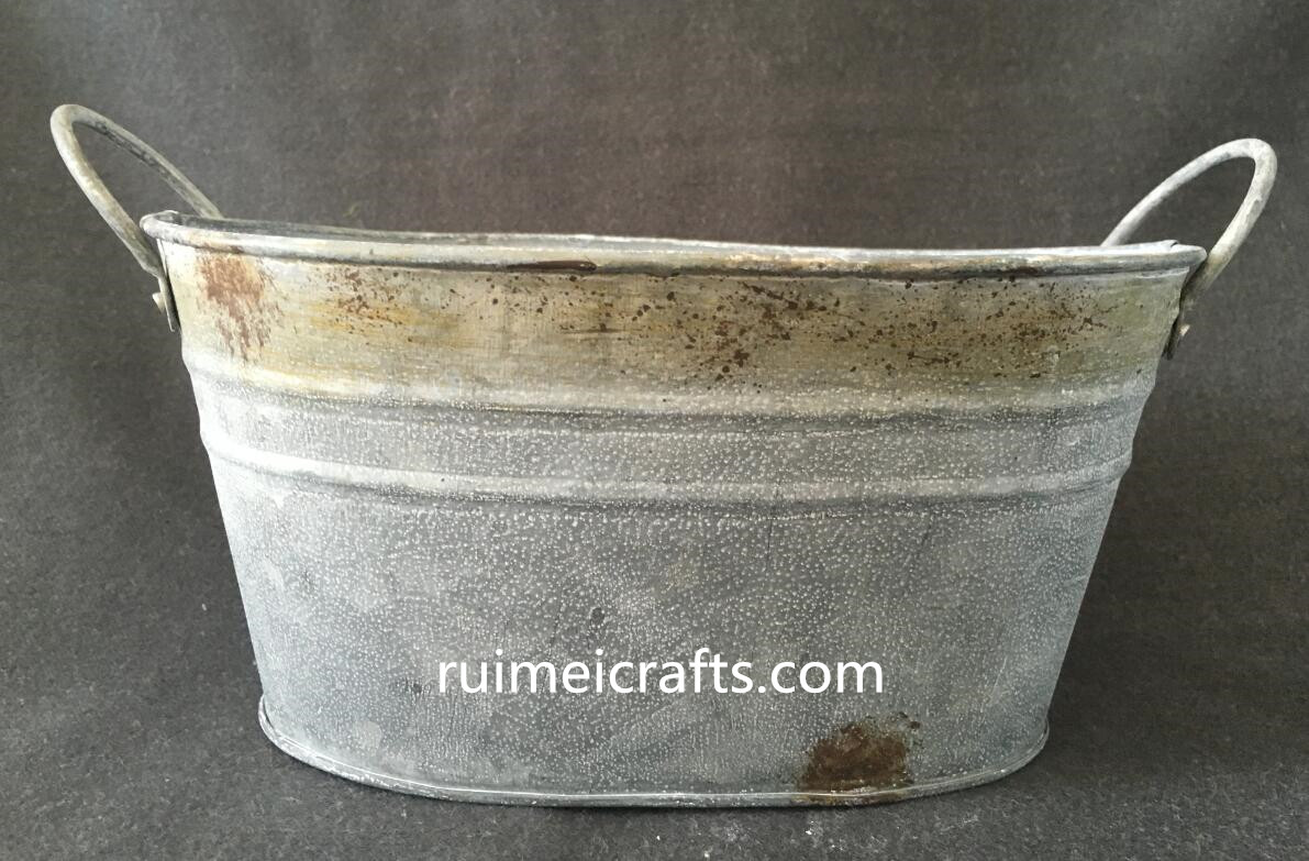 large size shabby style metallic storage pot.JPG