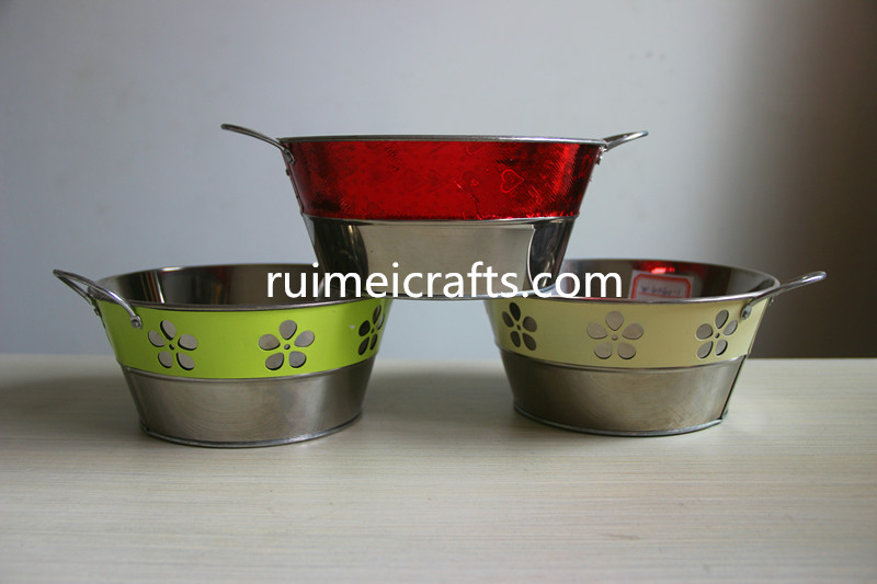 factory directly price color double layer hollow iron tub with grip (1).JPG